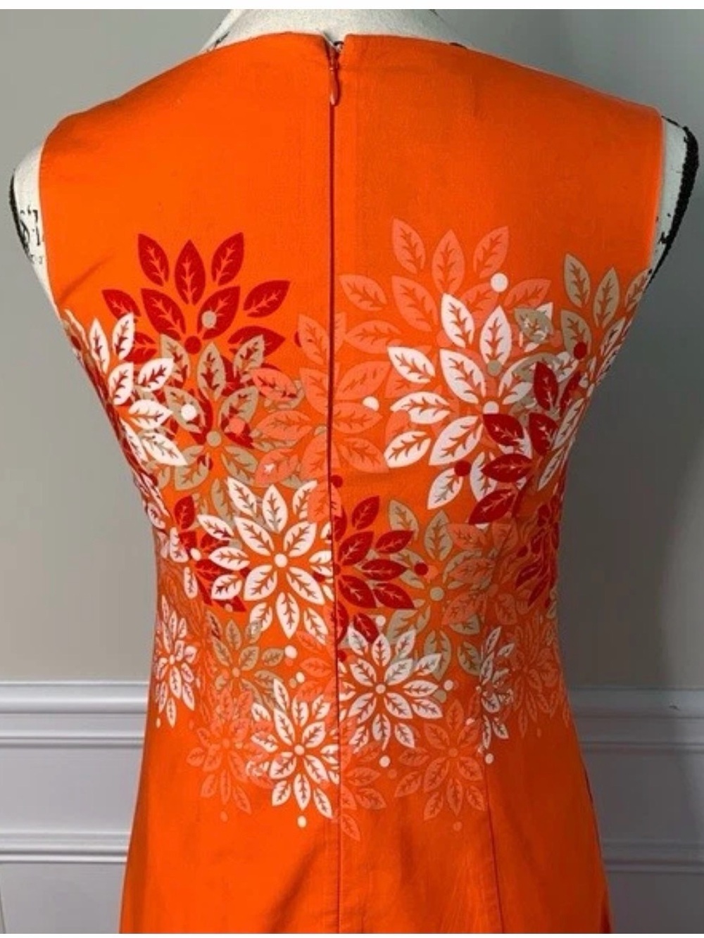 Pendleton Bright Orange Floral Midi Dress 4 - Picture 8 of 9